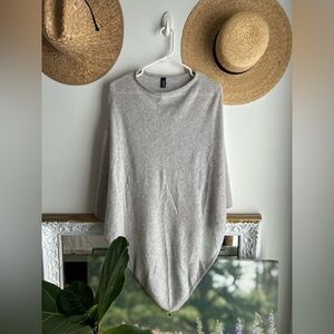 NEW +BERYLL 100% Cashmere Drape Shawl — Light Gray, Effortless & Timeless